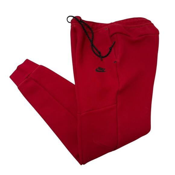 Nike Sportswear Tech Fleece Joggers Pant Men's Size Medium Red Black HV0959-687 - Picture 4 of 10